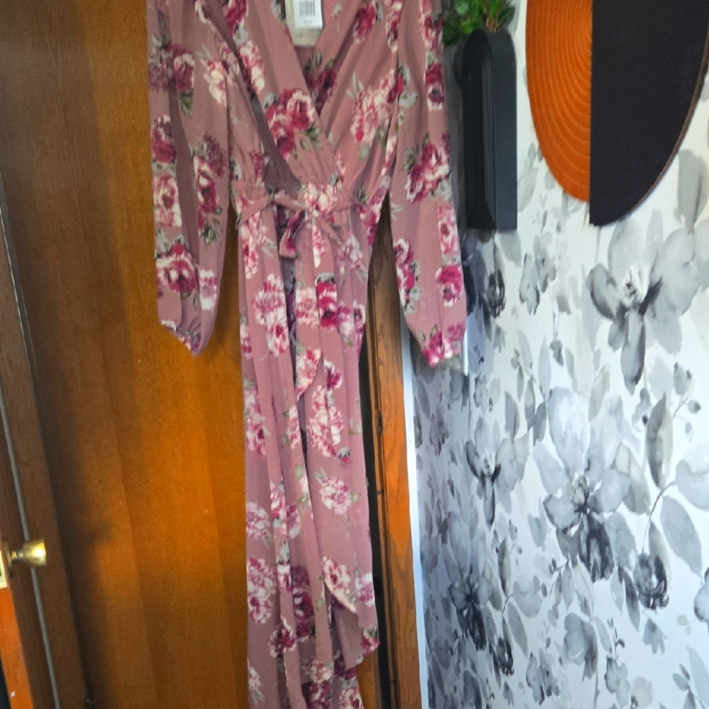 Lily Rose Pink Floral Long Sleeve Dress